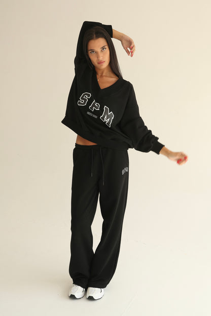 Black V neck sweatshirt