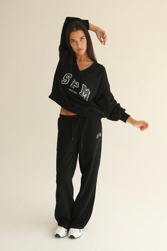 Black V neck sweatshirt
