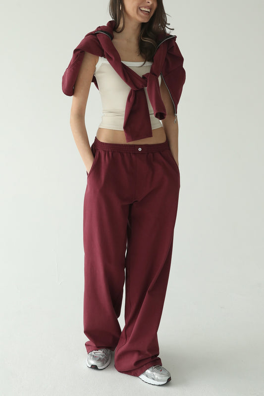 შინდისფერი ბამბის შარვალი