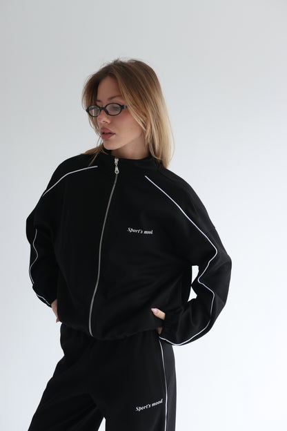 Black line track jacket