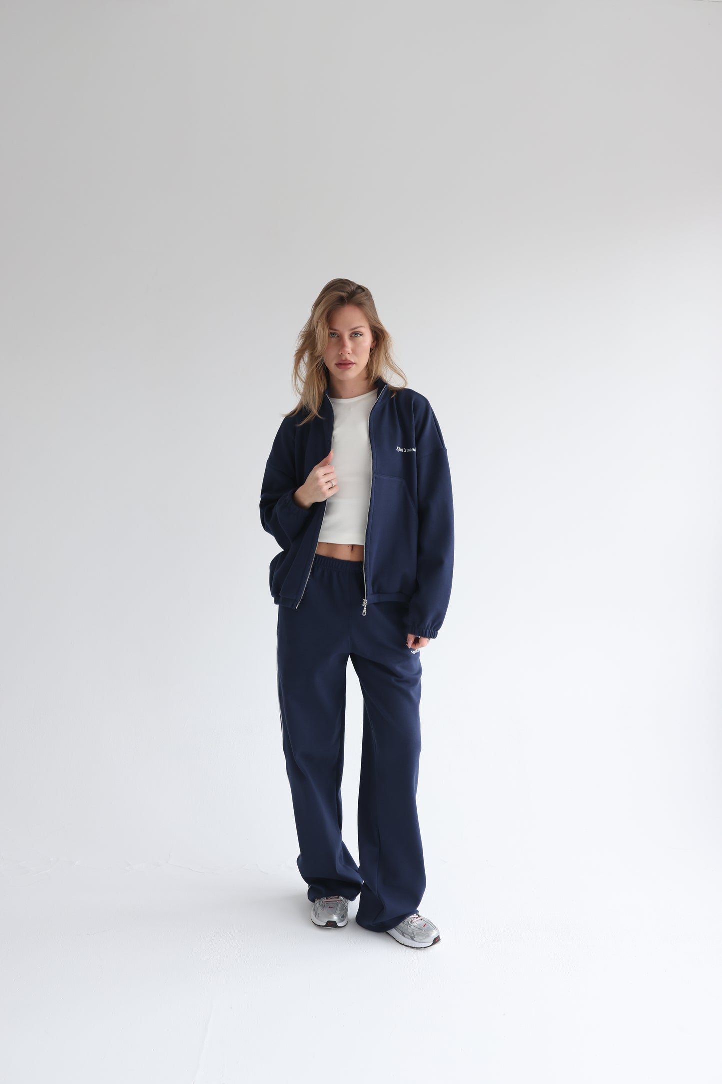 Navy blue air track jacket