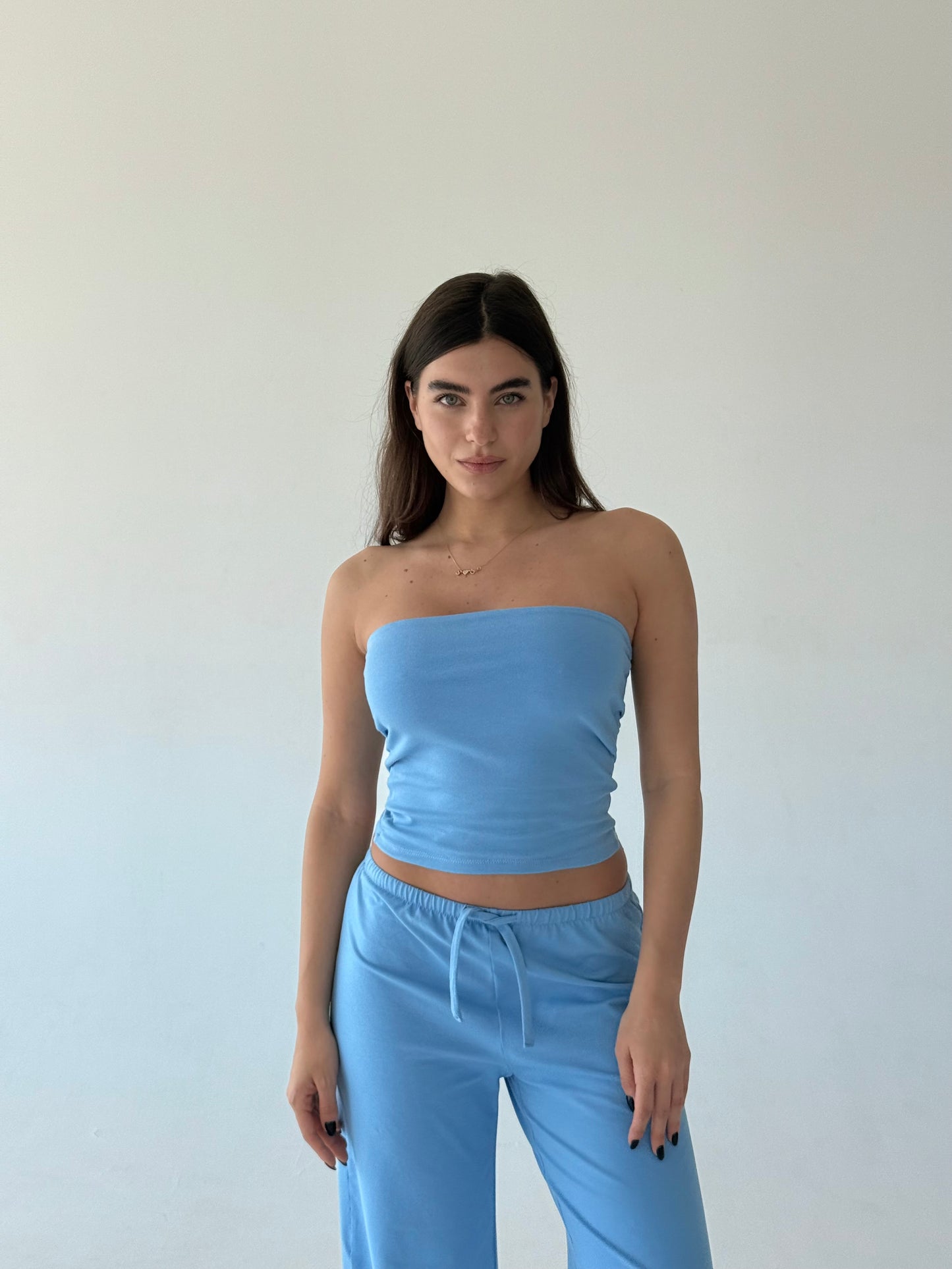 Baby blue tube top