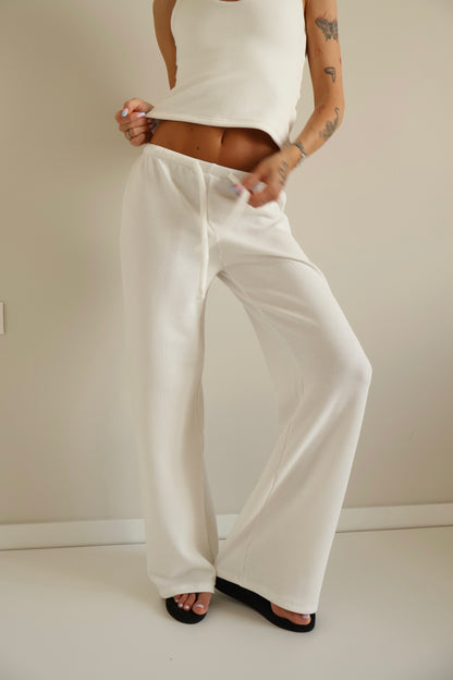 Waffle white pants