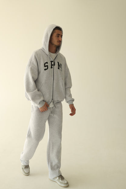 Men's Melange gray warm straight sweatpants