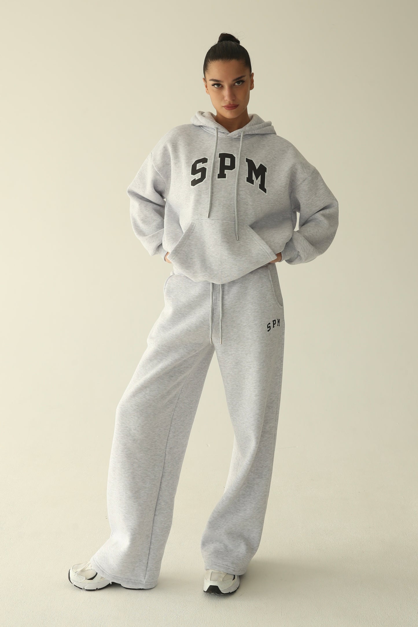 Melange gray warm hoodie