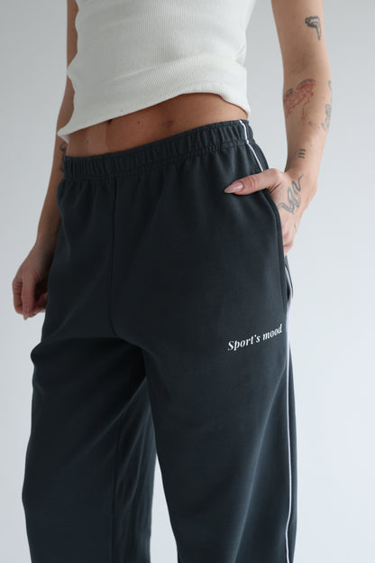 Graphite teal straight line sweatpants