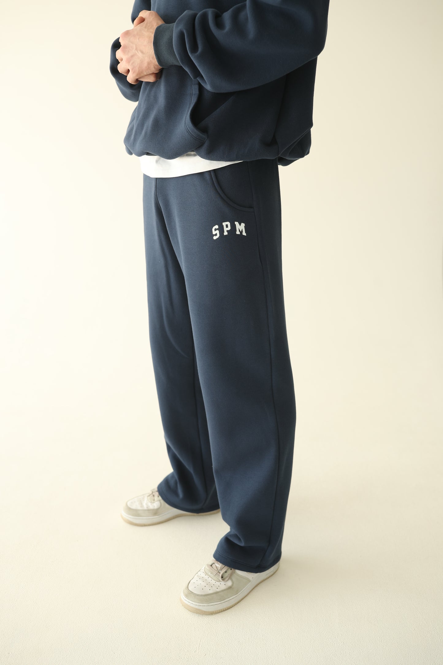 Men's Navy blue warm straight sweatpants