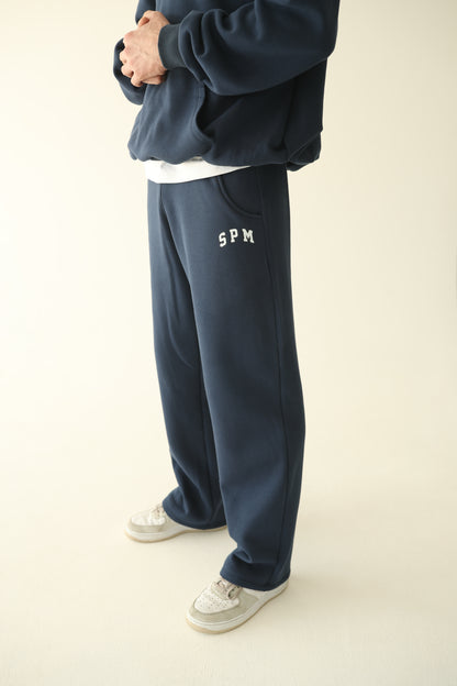 Men's Navy blue warm straight sweatpants
