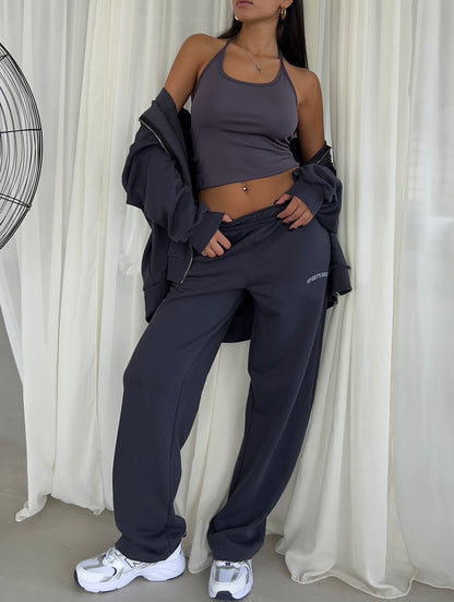 Dark gray straight sweatpants