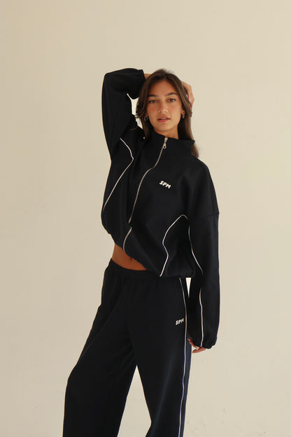 Dark blue arc Line track jacket