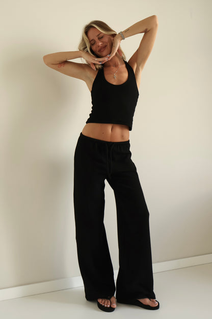 Waffle black pants