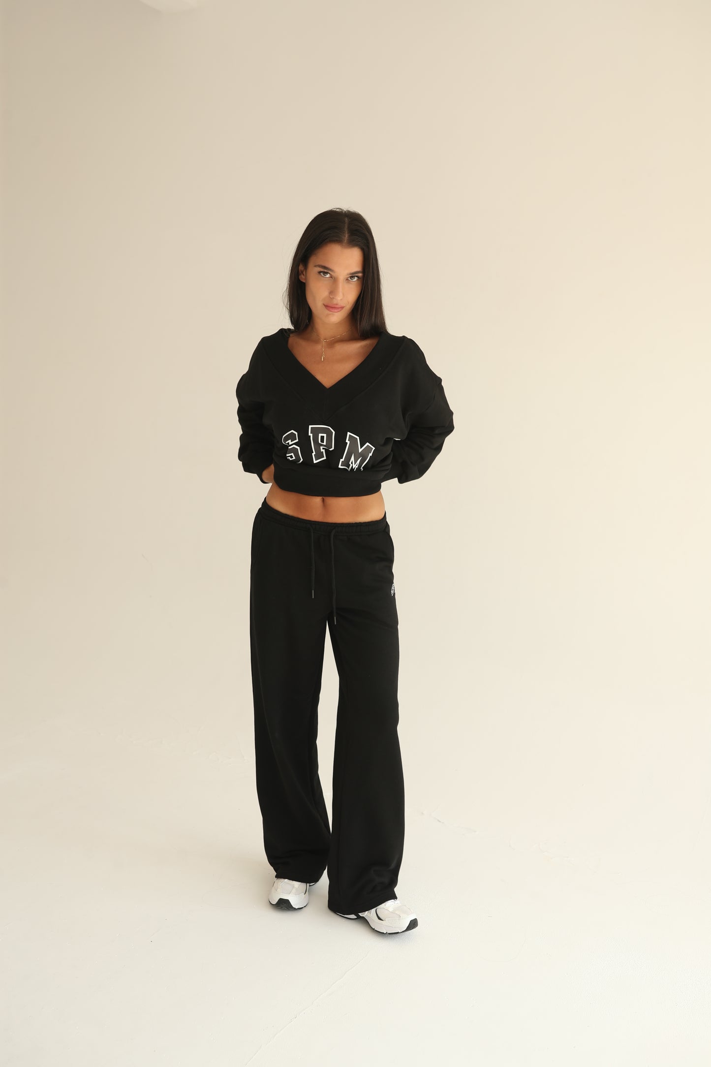 Black V neck sweatshirt