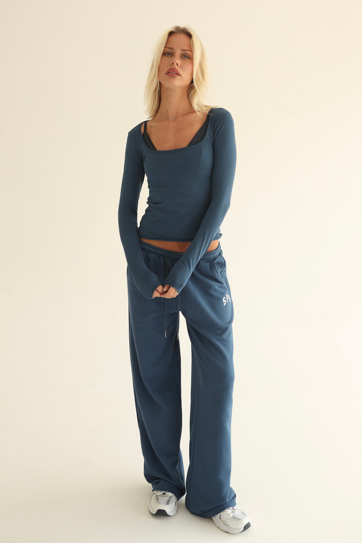 Midnight blue square neck top
