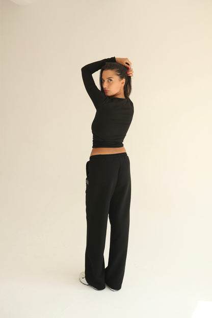 Black straight sweatpants