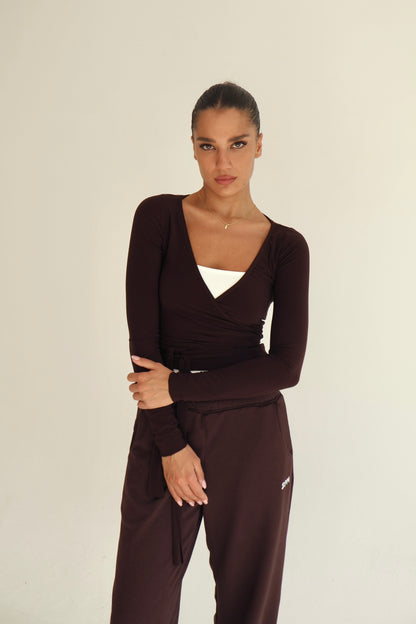 Dark brown pilates jacket