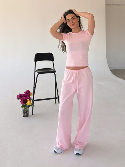 Baby pink round neck top