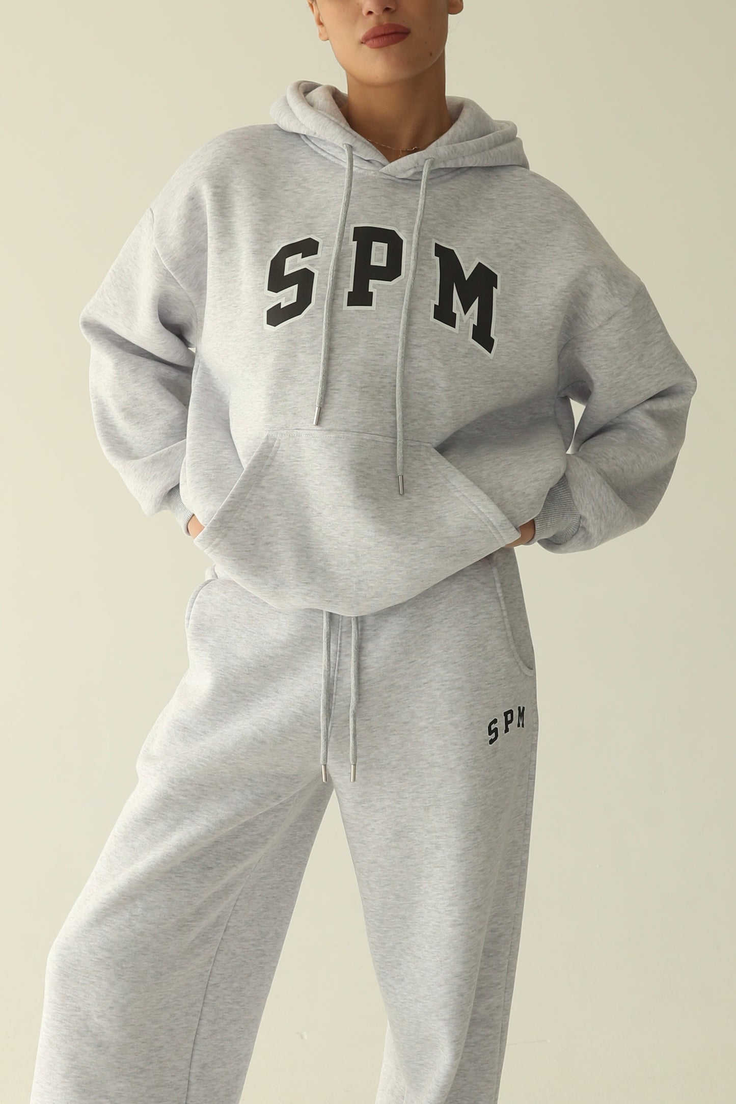 Melange gray warm hoodie