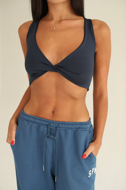 Dark blue twisted top