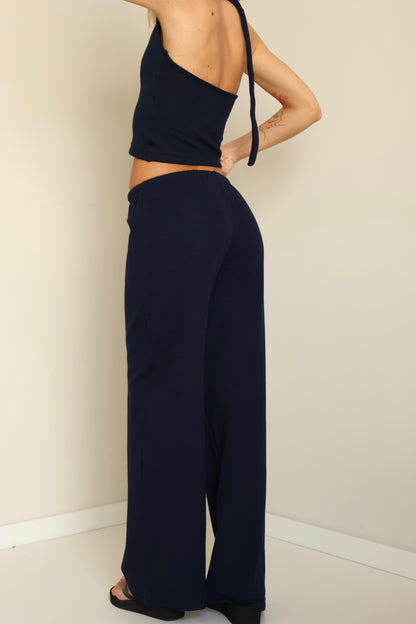 Waffle navy blue pants