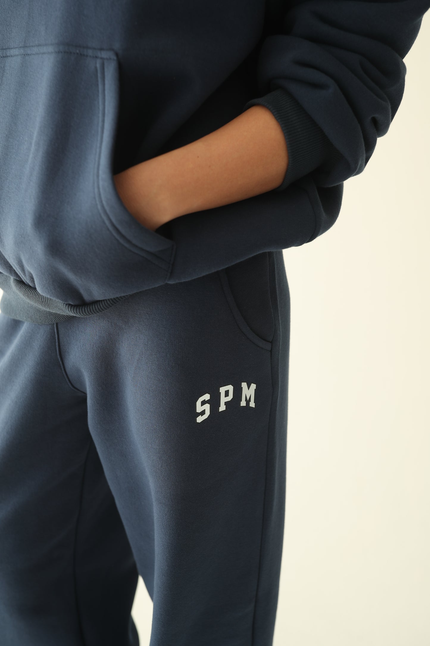 Navy blue warm oversize hoodie