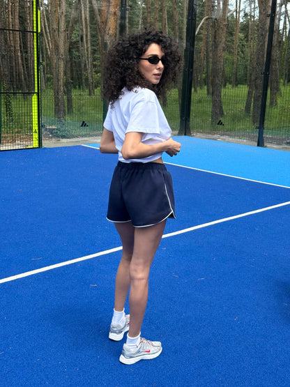 Navy blue sunny sprint shorts