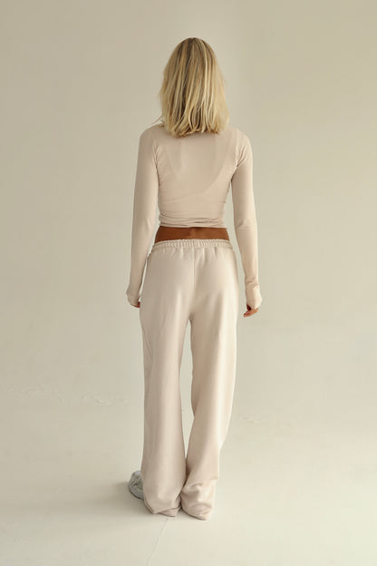 Vanilla cream straight sweatpants