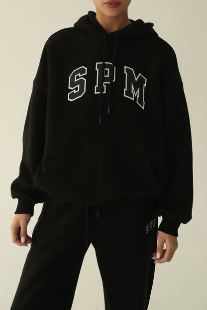 Black warm oversize hoodie