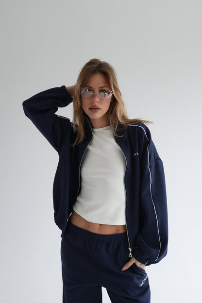 Navy blue track line jacket
