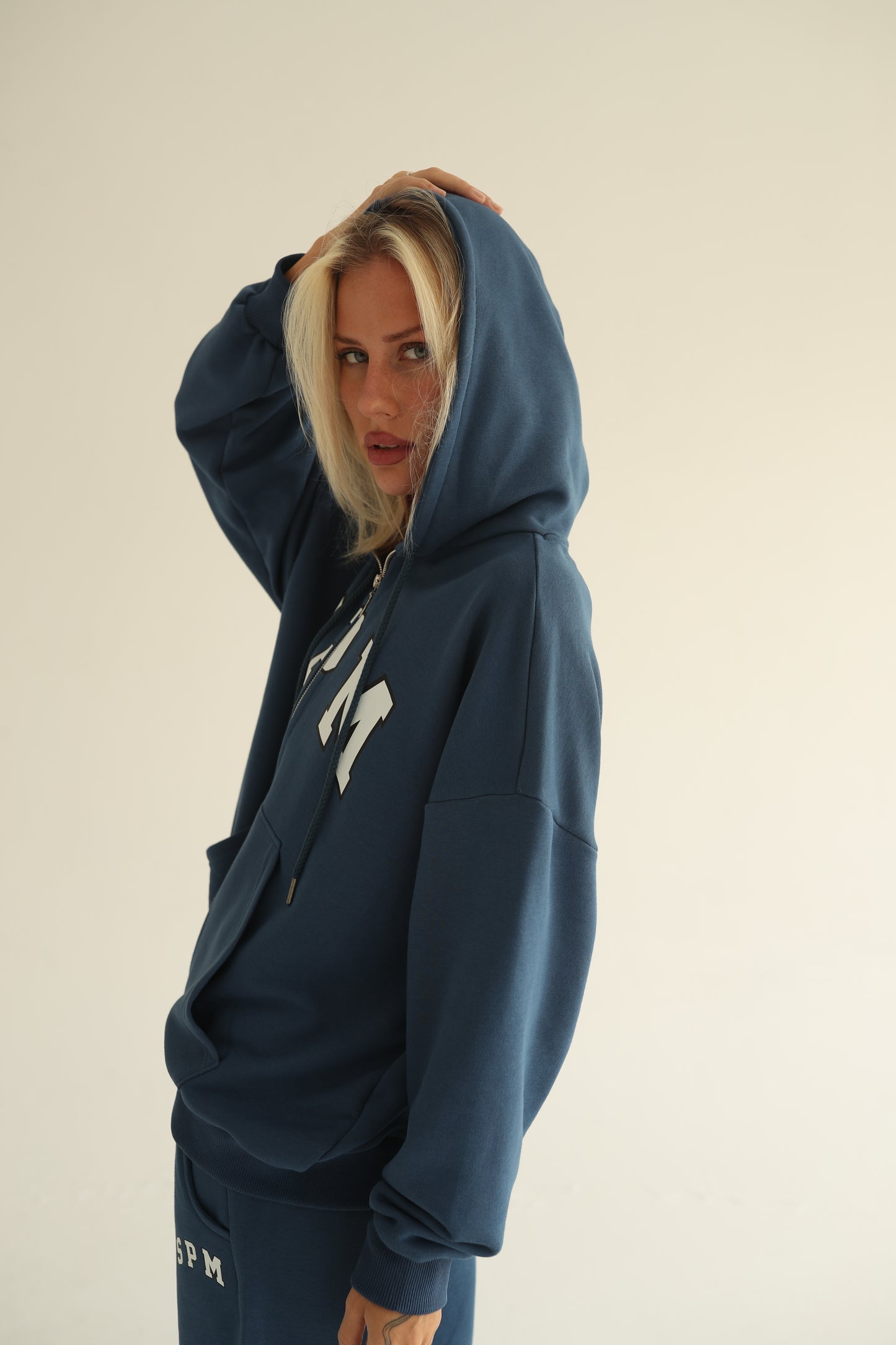 Midnight blue zip-up hoodie