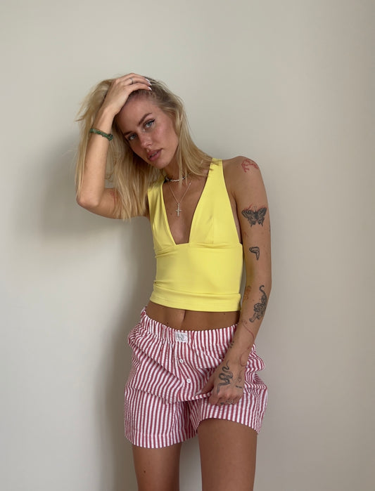 Baby yellow crossed top